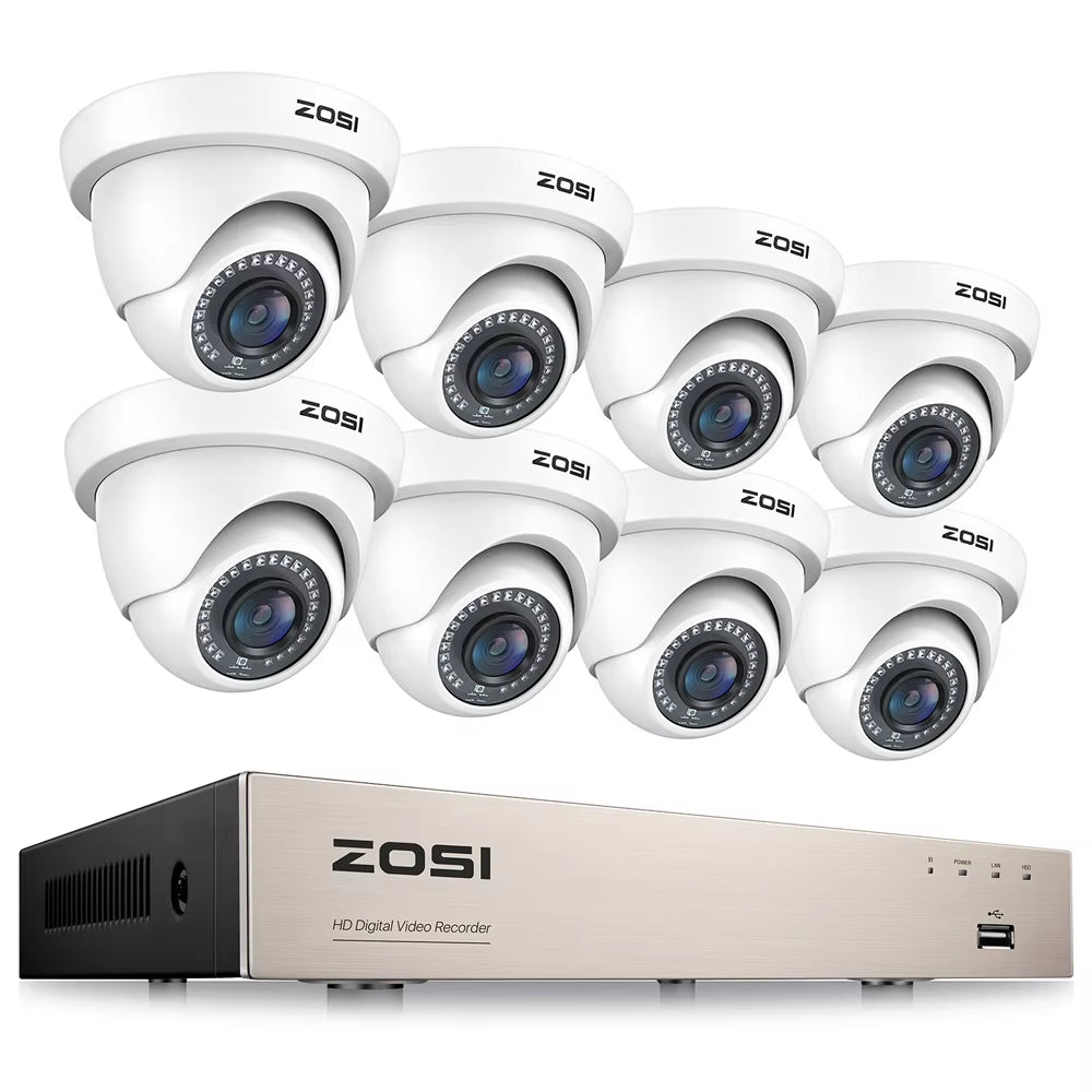 8CH 1080P HD Wired Security Cameras System 5MP Lite 8Channel HD-TVI DVR Recorder 4Pcs 2MP Surveillance CCTV Cameras Kit