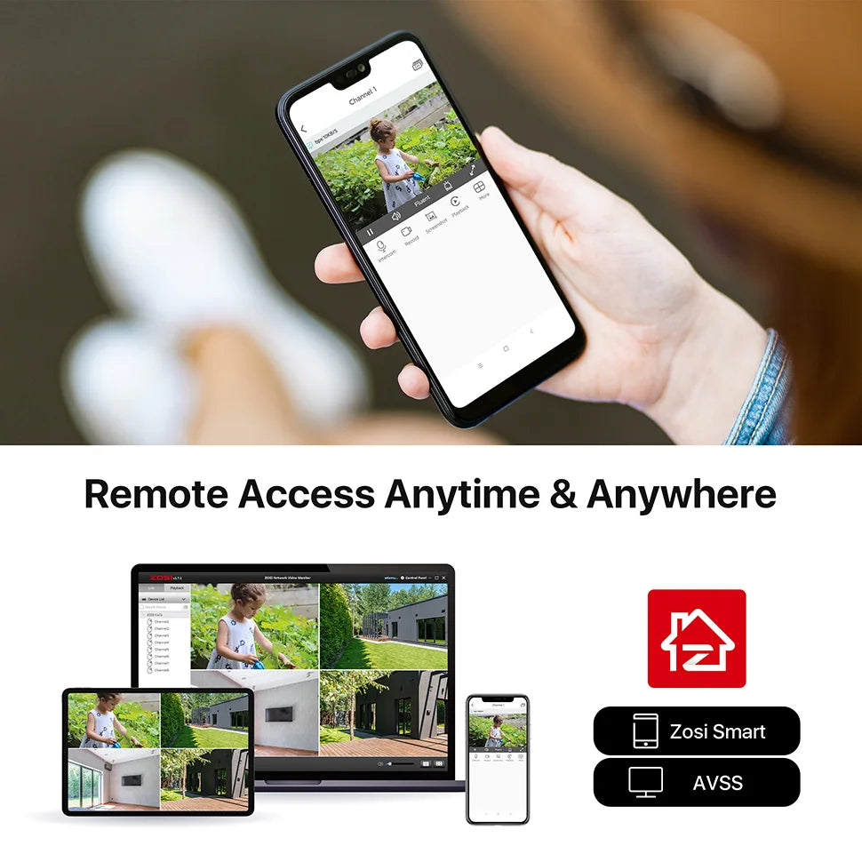 8CH 1080P HD Wired Security Cameras System 5MP Lite 8Channel HD-TVI DVR Recorder 4Pcs 2MP Surveillance CCTV Cameras Kit