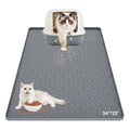 Cat Litter Mat Waterproof, 34" X 23" Non-Slip Silicone Large Cat Litter Mat, Cat Litter Box Mat for Litter Trapping, Easy to Store Kitty Litter Mat, Dark Gray