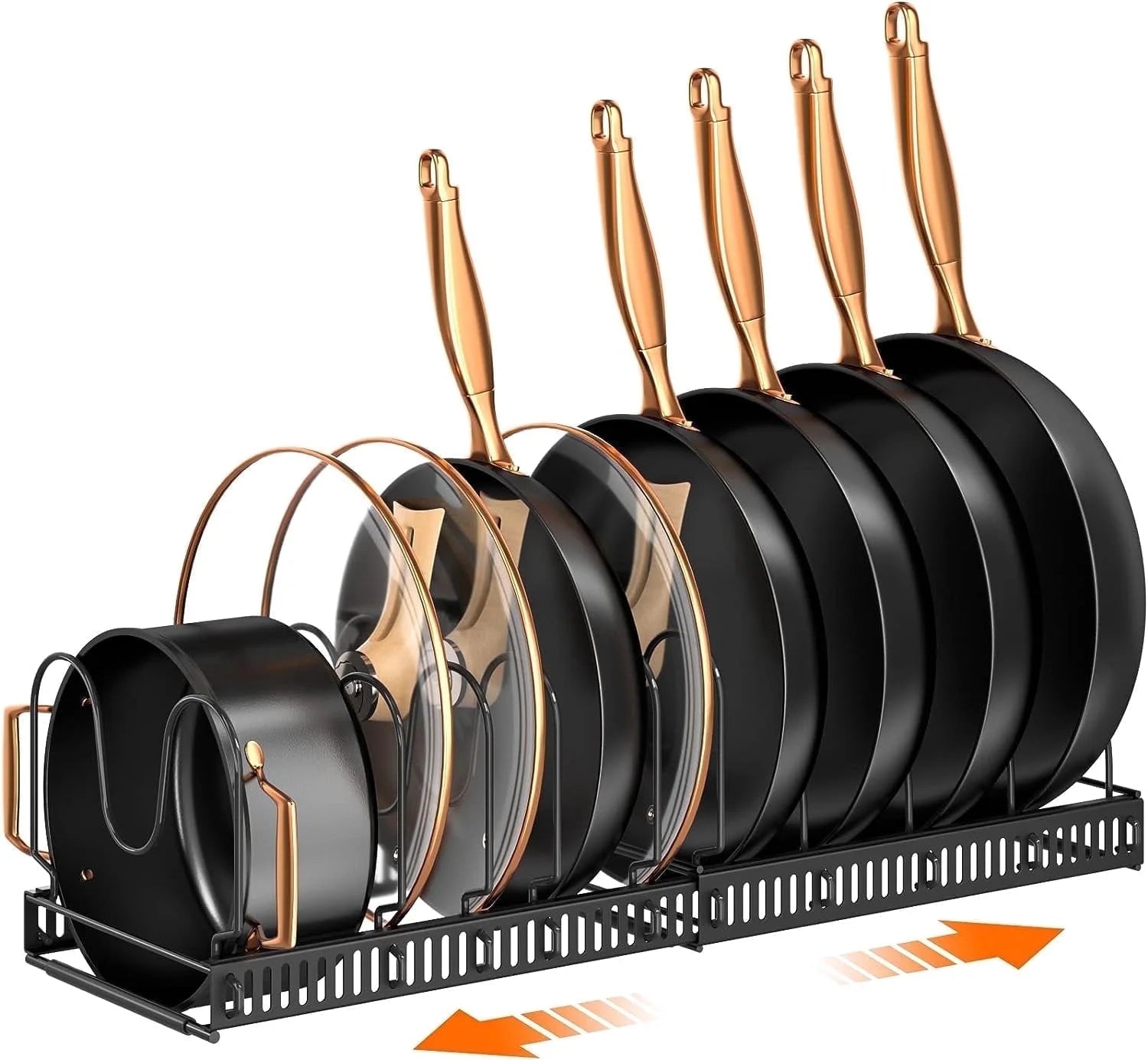 Pots and Pans Organizer Rack, Expandable 11.71-22.85 Inch Pot Rack under Cabinet