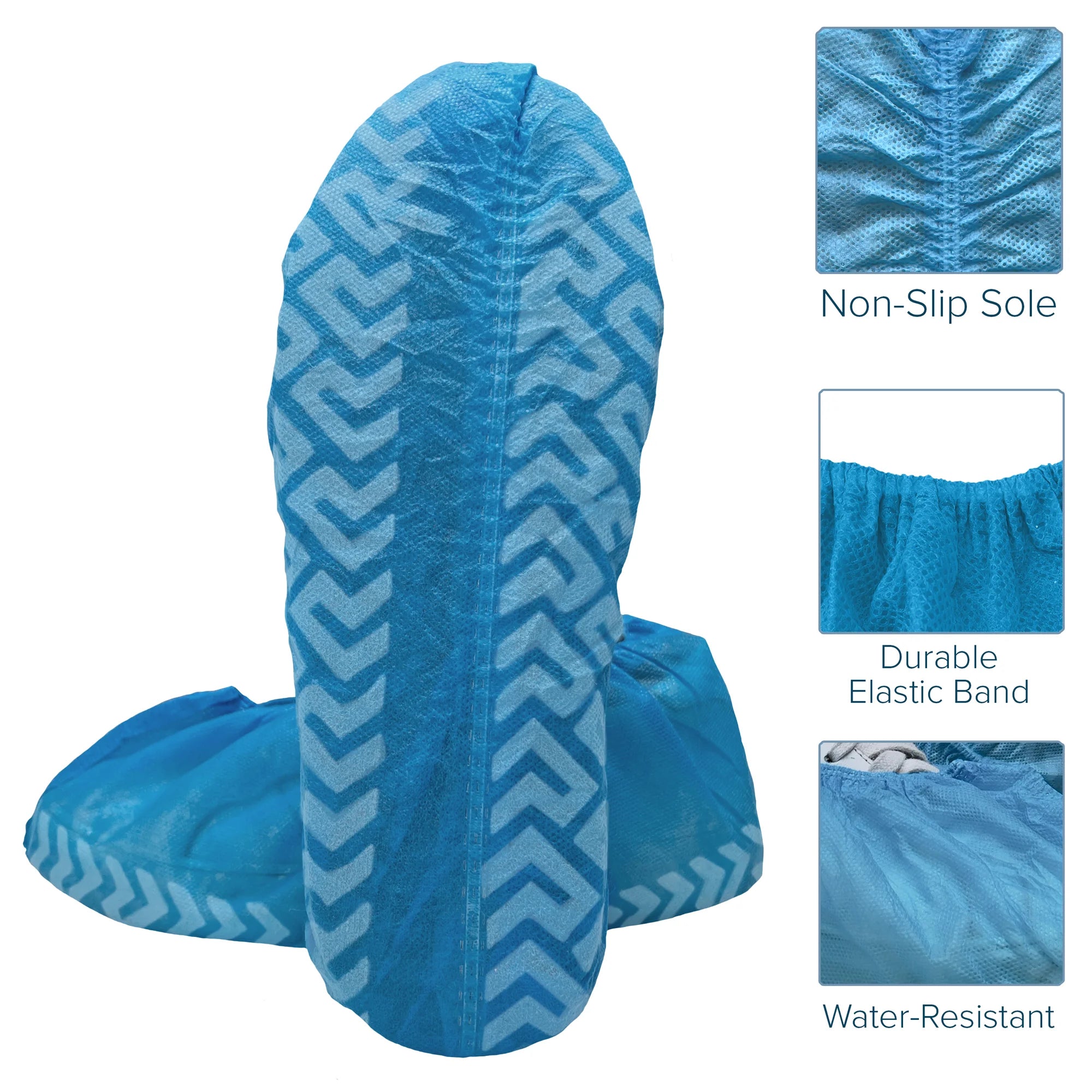100 Pack Blue Large Disposable Shoe Covers