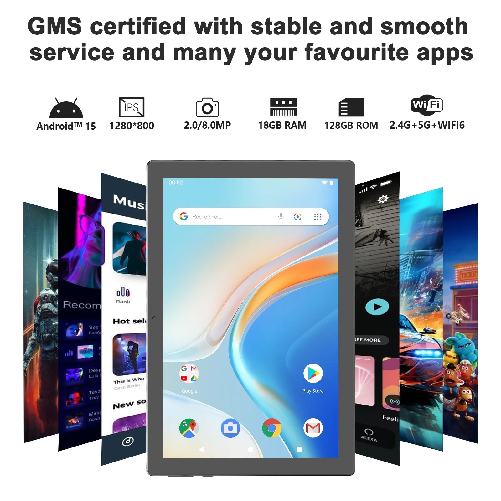 2024 Newest Android 13 Tablet 10 Inch, 12GB RAM 128GB ROM/1TB Expandable Tablet PC, 2 in 1 Tablets with Keyboard, Quad-Core 2.0Ghz CPU HD Screen, Google Certified 5G Wifi 6 BT 5.0, 8MP Camera Tableta