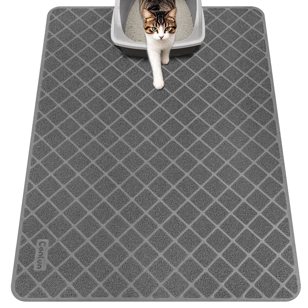 Cat Litter Mat, 40" X 28" Premium Durable PVC, Non-Slip, Less Waste, Urine Waterproof