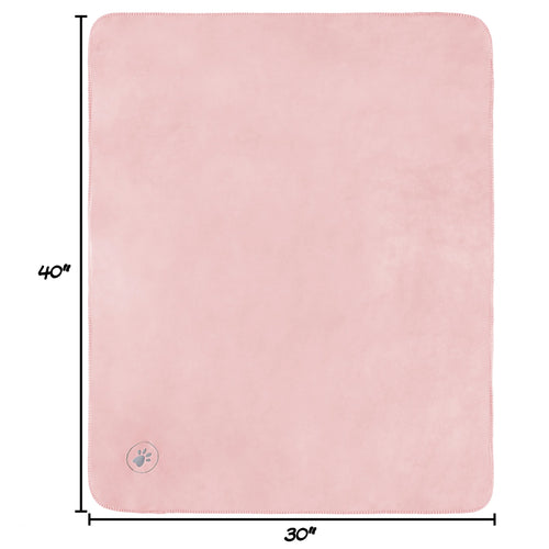 30X40-Inch Reversible Sherpa Fleece Waterproof Dog Blanket (Pink)