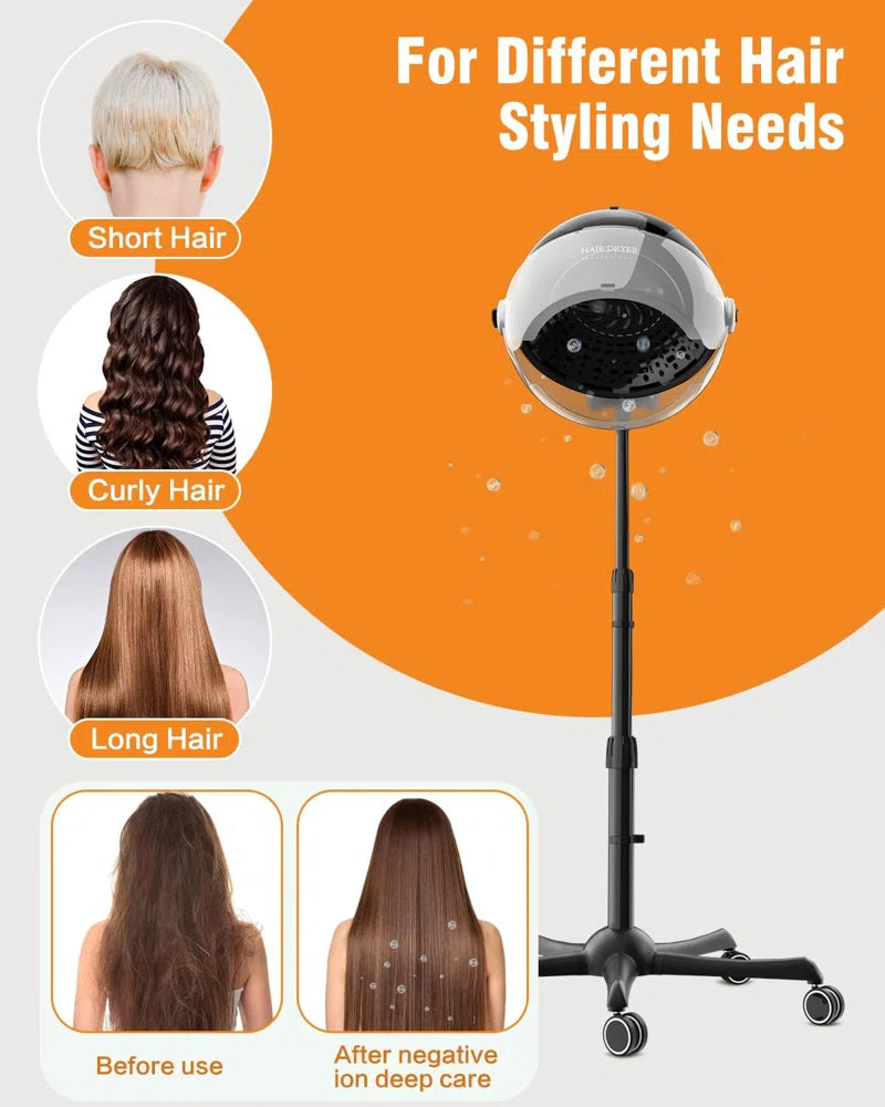 Freestanding Hair Dryer Ionic Hooded Dryer 1875W