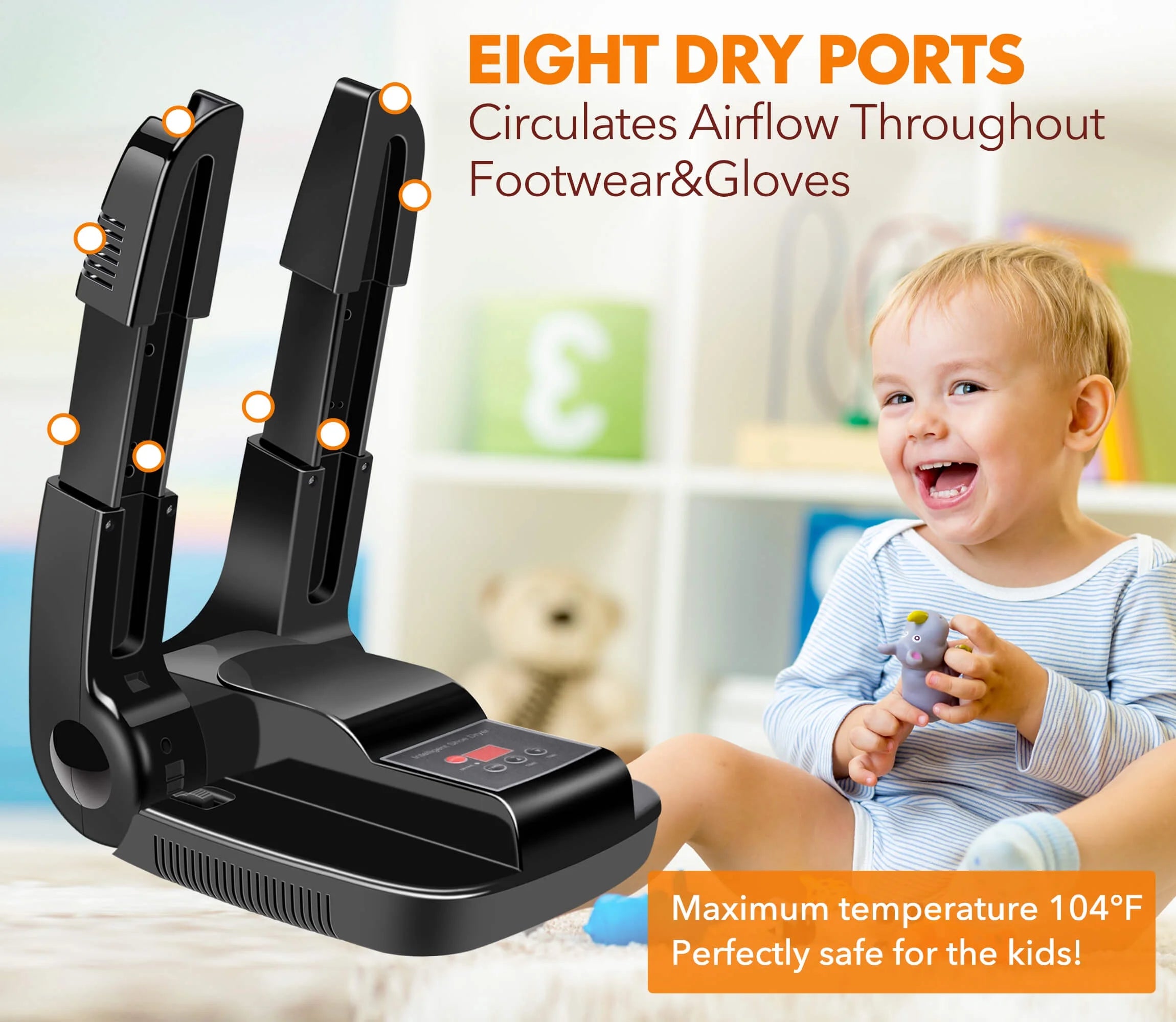 Portable Electric Smart Air Shoes Boots Dryer and Warmer by  with Folding and Drying Adjustable Rack
