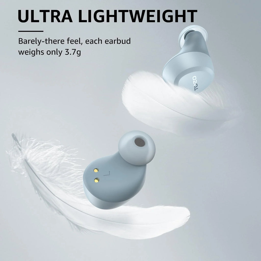 A1 Mini Earbuds Bluetooth Wireless Headphones, 32H, AI Noise Cancelling Mic, Stereo Bass, Clear Calls, Lightweight IPX5 Waterproof, App 32EQ, Blue
