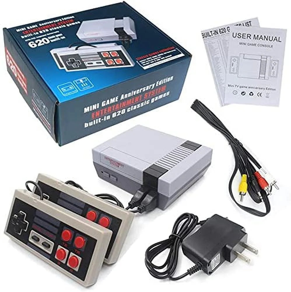 Mini Game Console with NES Dual Controllers, Gray