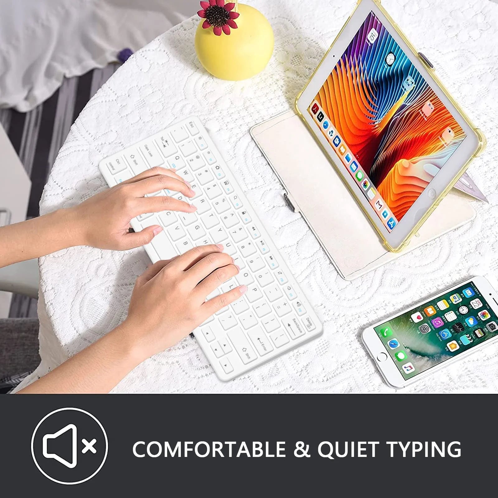 Ultra-Slim Bluetooth Keyboard Wireless Keyboard Compatible Ipad 10Th/Ipad 10.2