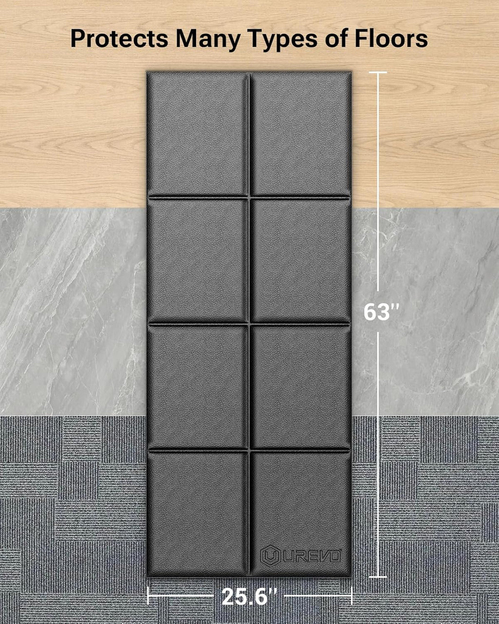 Foldable Treadmill Mat, Exercise Bike Mats for Home Gym Workout, Waterproof Non-Slip Exercise Equipment Mat Floor Protector for Indoor Walking Pad, Cycles, Rowing Machine, Elliptical