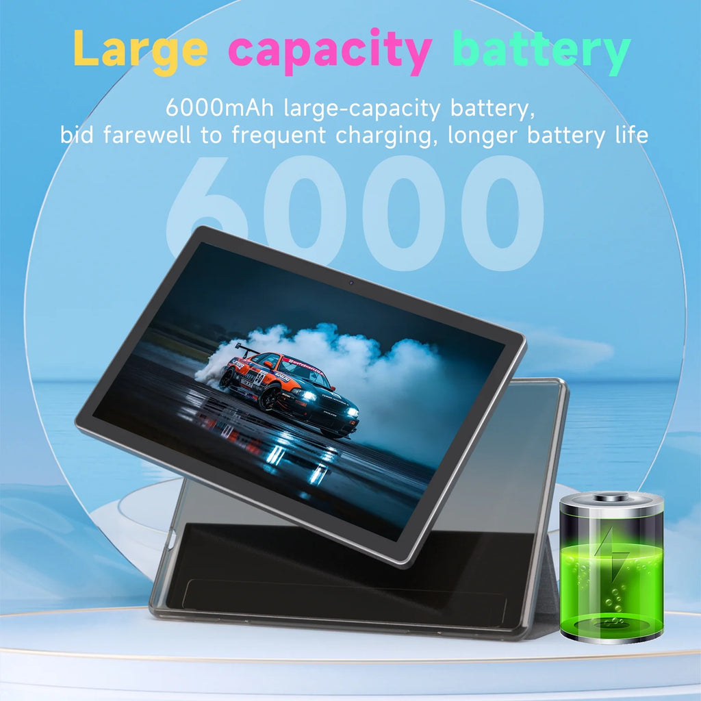 2024 Newest Android 13 Tablet 10 Inch, 12GB RAM 128GB ROM/1TB Expandable Tablet PC, 2 in 1 Tablets with Keyboard, Quad-Core 2.0Ghz CPU HD Screen, Google Certified 5G Wifi 6 BT 5.0, 8MP Camera Tableta