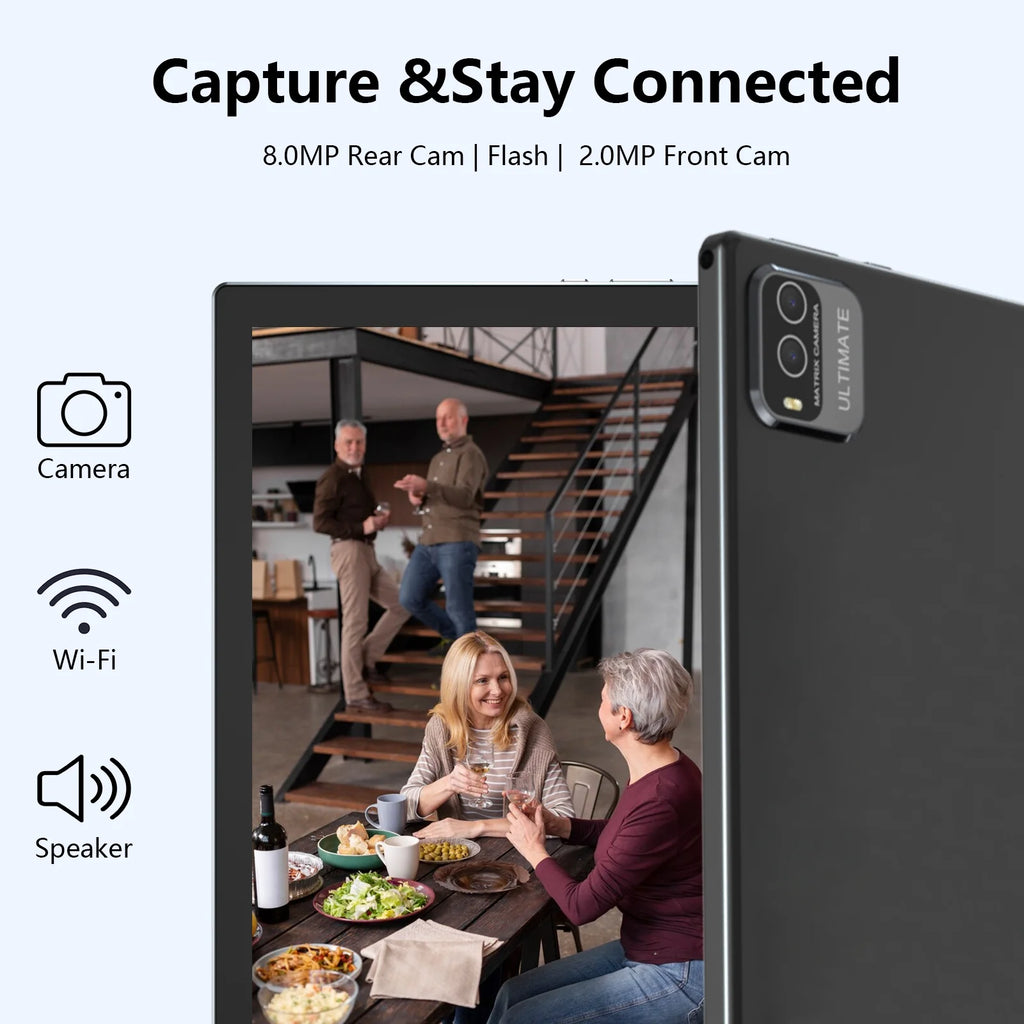 2 in 1 Tablet, 10 Inch Tablet Android Tablets PC with Keyboard Case Mouse Stylus, 4GB RAM+64GB ROM 512GB Expandable Tableta Computer, 10.1 IPS Screen, 2+8MP Dual Camera, Wifi BT Google Play.