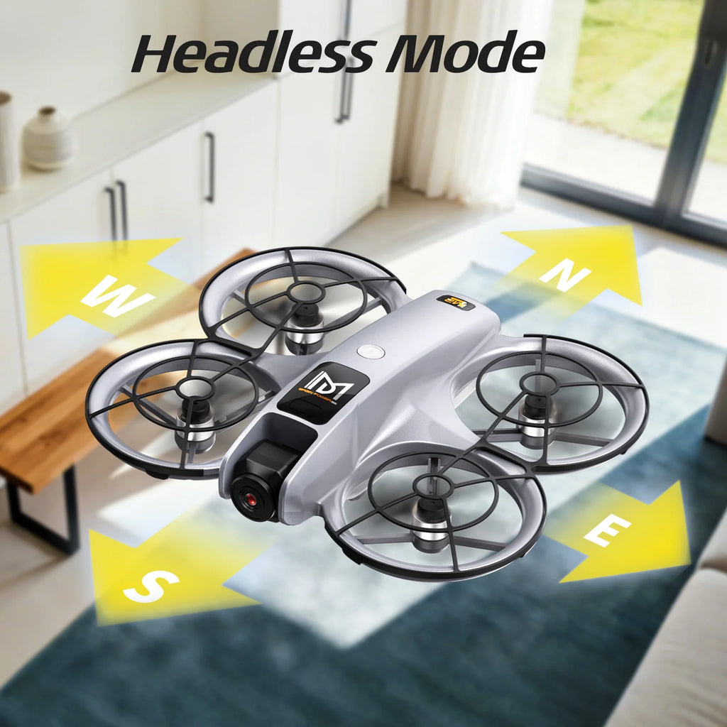 M2 Drone with HD Camera for Kids, One-Key Takeoff and Landing, 360° Flip, Headless Mode, Optical Flow Hover, Brushless Motor, 2 Batteries, Gray