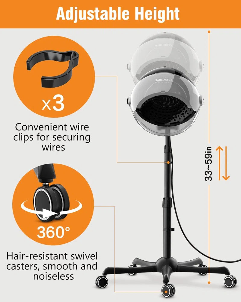 Freestanding Hair Dryer Ionic Hooded Dryer 1875W