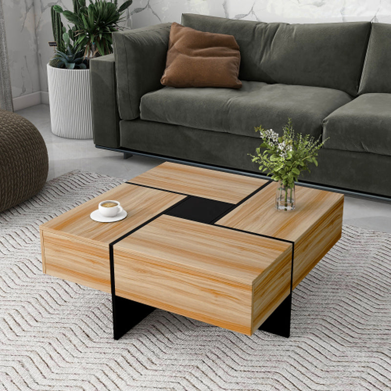 Unique Design Coffee Table with 4 Hidden Storage Compartments