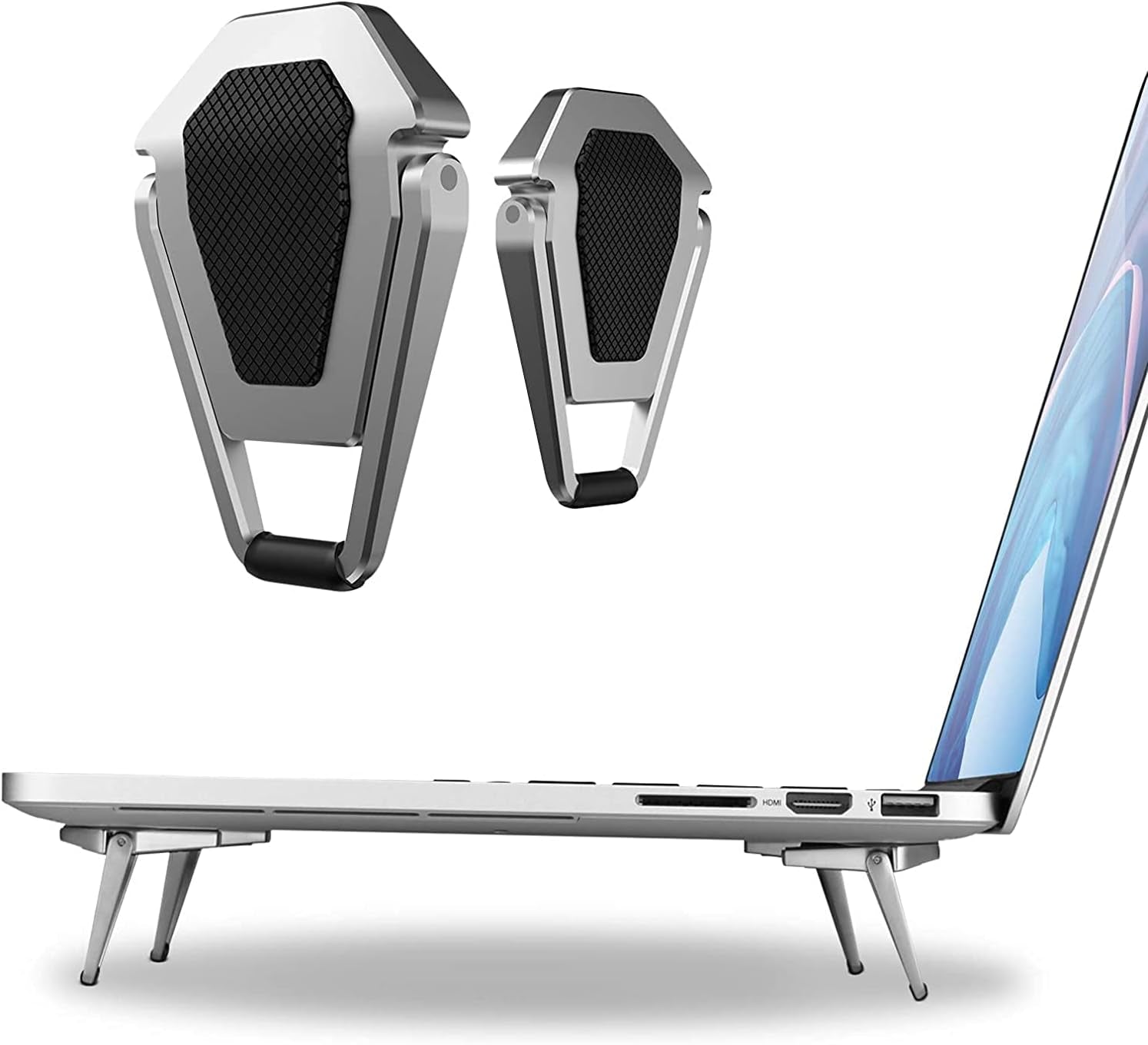 Portable Invisible Laptop Stand, Mini Aluminum Cooling Pad,Computer Keyboard Mount Kickstand,Ergonomic Lightweight Laptop Desk Stand (1Pack（2Pcs）)