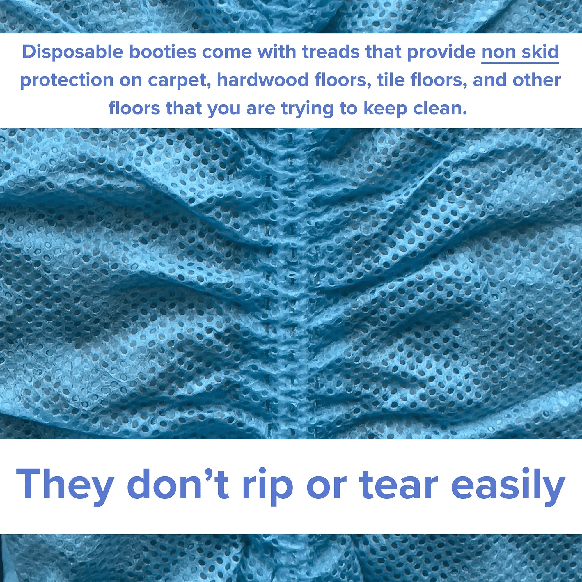 100 Pack Blue Large Disposable Shoe Covers