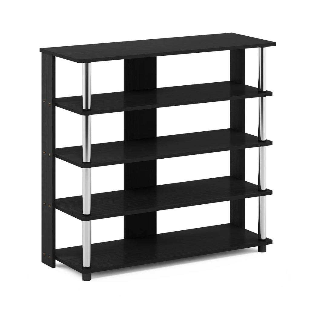 Turn-N-Tube 5-Tier Shoe Rack, Wood and Metal, Americano