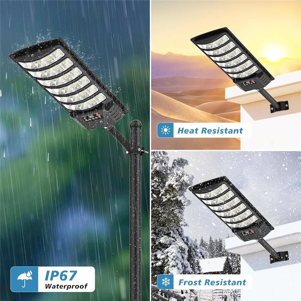 Super Bright Solar Street Lights, 90000LM Solar Parking Lot Lights Dusk to Dawn, Waterproof Solar Motion Sensor Lights, Solar Lights Outdoor for Garden Patio Yard