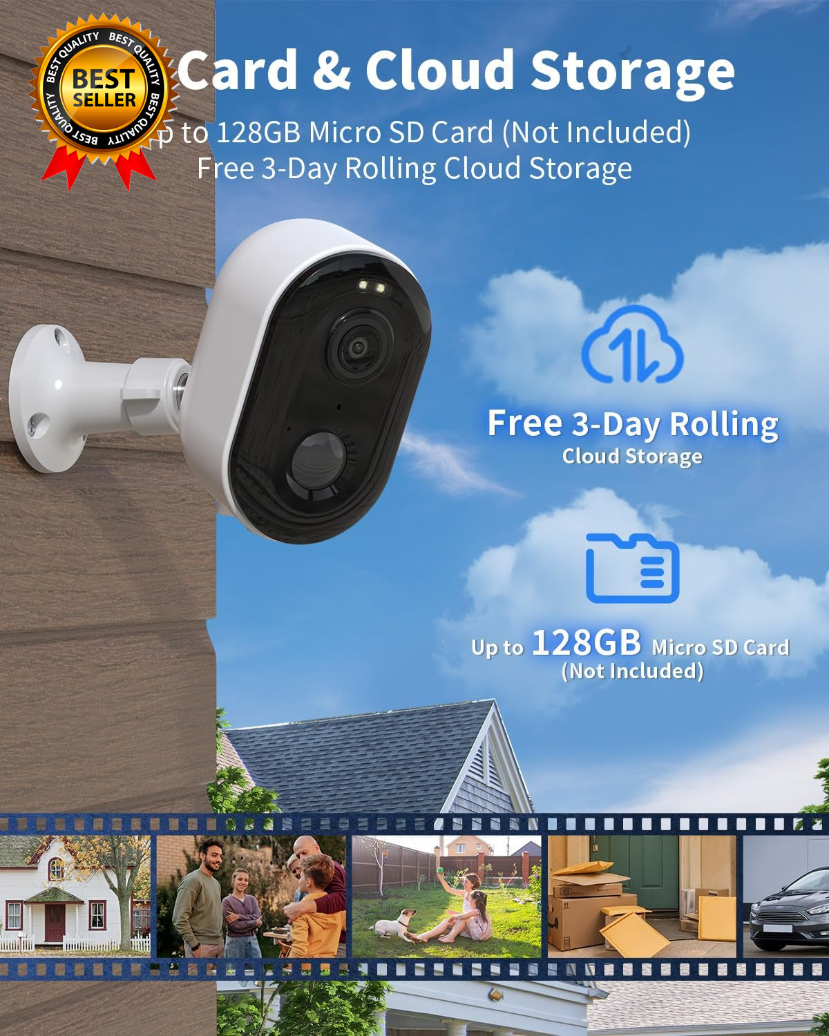 Security Cameras Wireless Outdoor Battery Powered 2K Color Night Vision AI